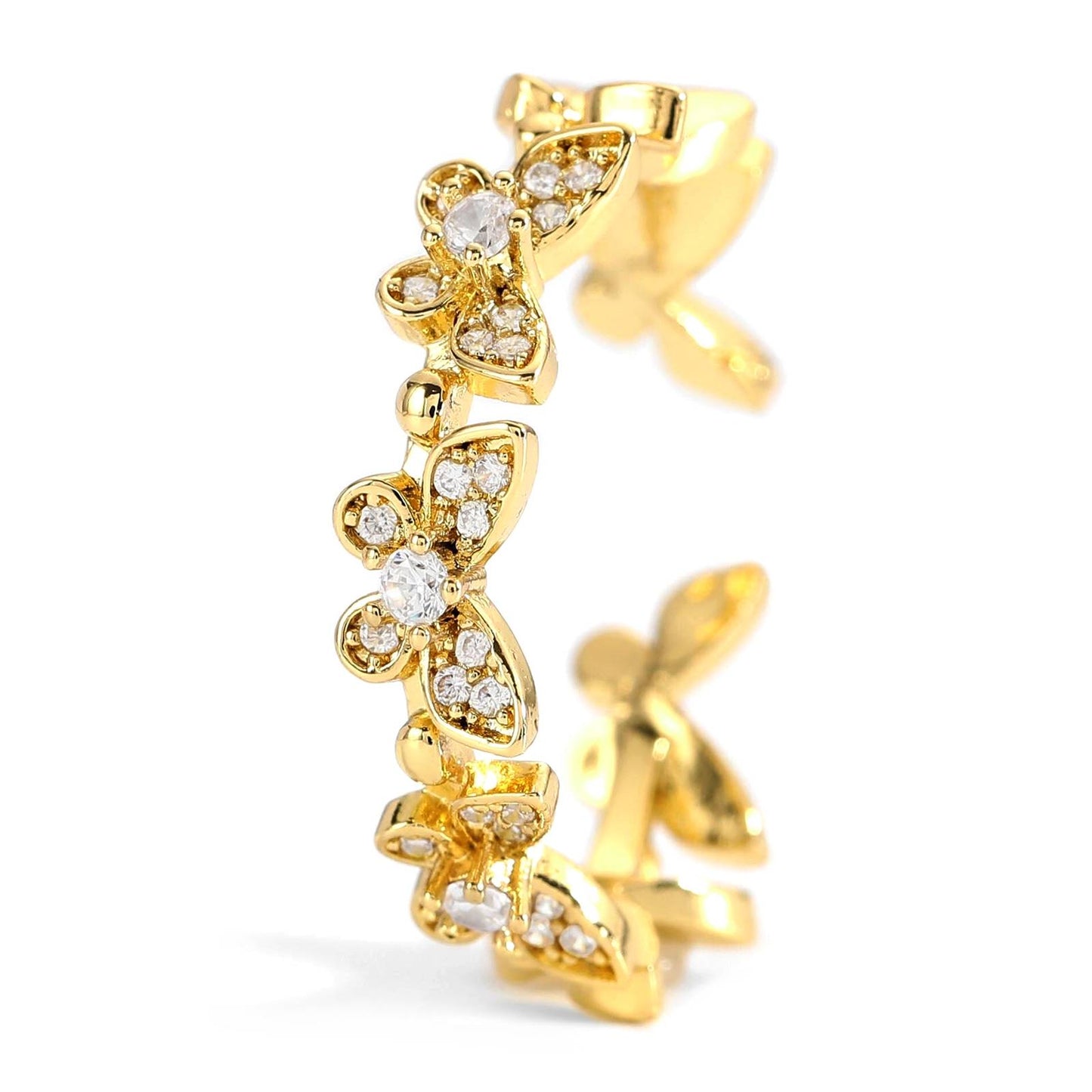 Butterfly gold tone adjustable ring