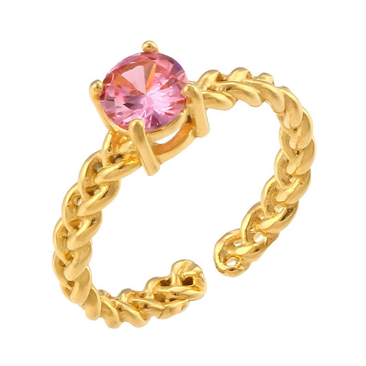 Lola 18K gold plated stainless steel adjustable ring