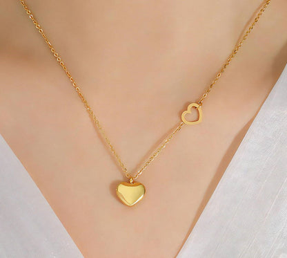 Amerie 18K gold plated stainless steel hearts necklace