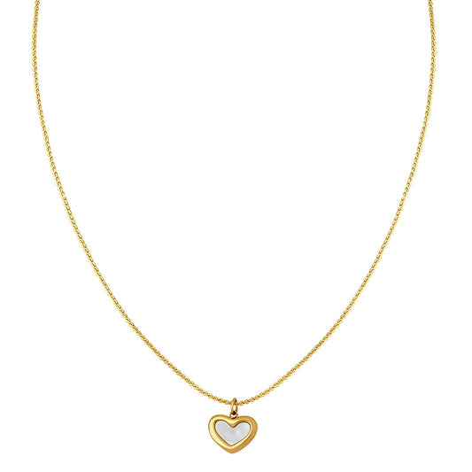 Cheri 18K gold plated stainless steel heart necklace