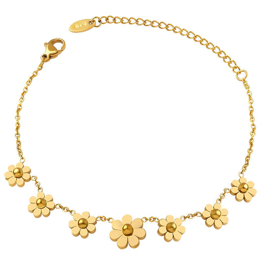 Blossom 18K gold plated stainless steel flowers bracelet