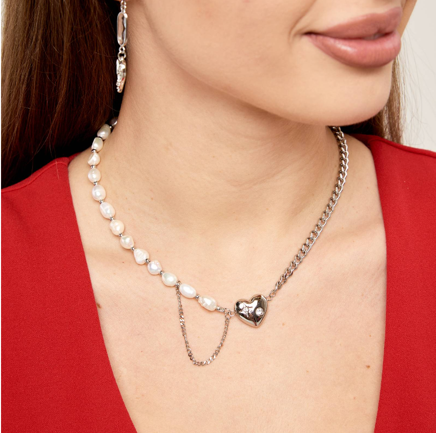 Ayra Pearl stainless steel necklace